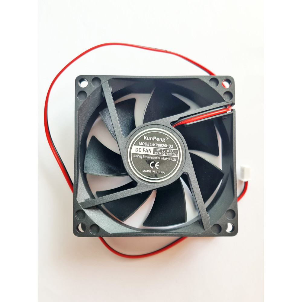 Вентилятор KR8025HD2  KunPeng 80х80х25  DС 12V 0,4 A 2 дроти Impedance protected